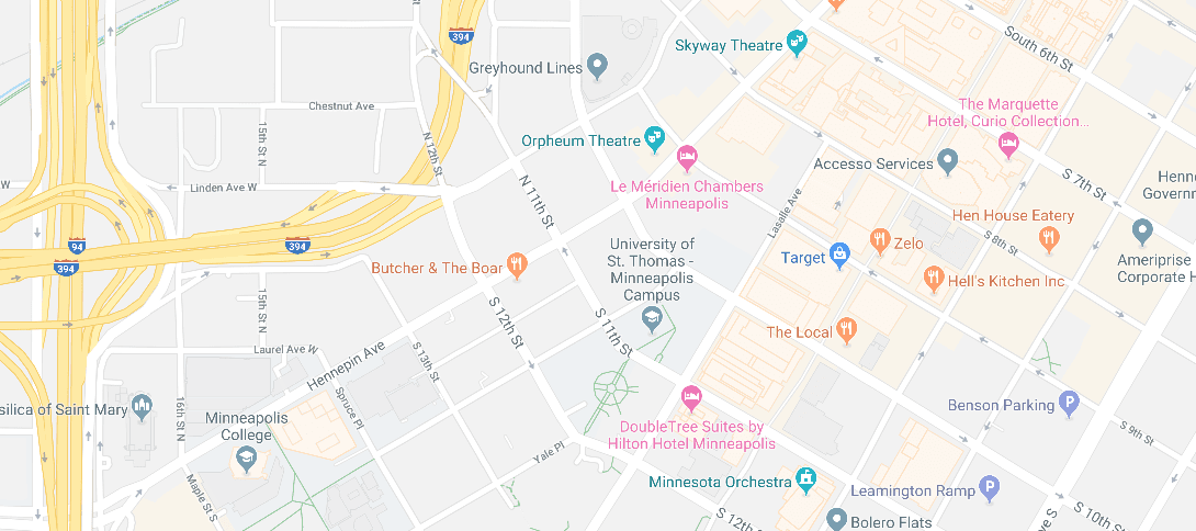 Map of University of St. Thomas Minneapolis Campus